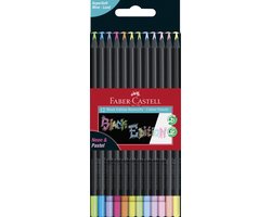 Faber-Castell kleurpotloden- Black Edition - neon+pastel - 12 stuks - FC-116410