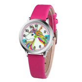 Kinder Horloge | Unicorn Roze | Kunstleer | Ø 30 mm