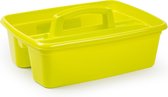 Gele opbergbox/opbergdoos mand met handvat 7 liter kunststof - 39 x 29 x 16 cm - Opbergbakken voor schoonmaakspullen