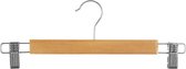 Set van 3x stuks kledinghangers voor broeken naturel 34 x 12 cm - Kledingkast hangers/kleerhangers/broekhangers