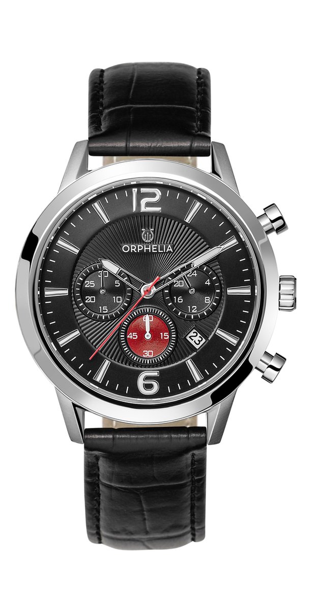 Orphelia Tempo OR81802 Horloge - Leer - Zwart - Ø 43 mm