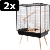 2x NEO COSY CAGE ZWART 78X48X80CM