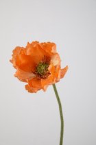 Kunstbloem Klaproos - topkwaliteit decoratie - Peach Zalm - zijden tak - 75 cm hoog