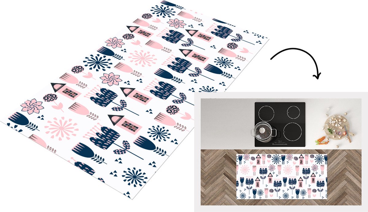 KitchenYeah Keukenloper - Loper keuken - Patroon - Pastel - Scandinavië - Keukenloper vinyl multicolor, foto 2
