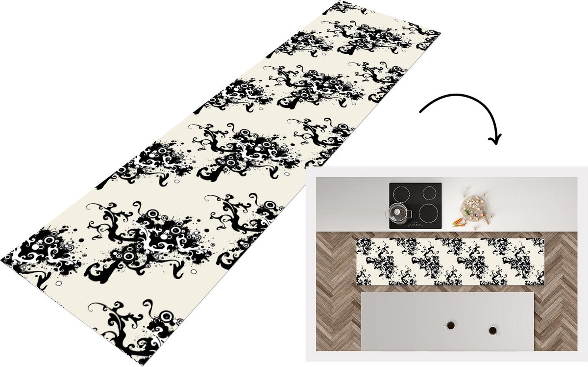 KitchenYeah Keukenloper - Loper keuken - Patronen - Zen - Abstract - 200x50 cm - Keukenloper vinyl Multicolor