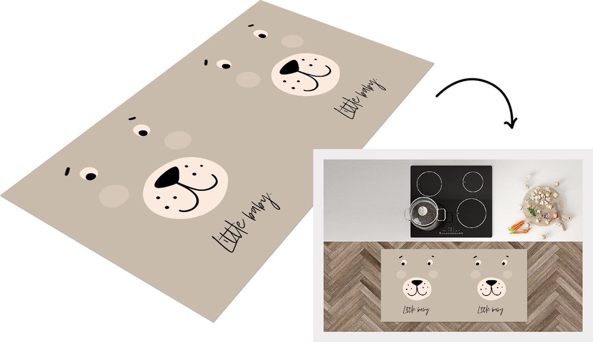 KitchenYeah Keukenloper - Loper keuken - Quotes - Kinderen - Little baby - Spreuken - 120x60 cm - Keukenloper vinyl Multicolor