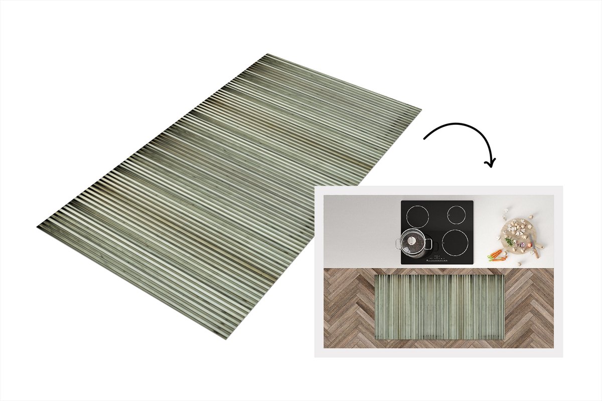 KitchenYeah Keukenloper - Loper keuken - Retro - Industrieel - Golfplaat - Patronen - 120x60 cm - Keukenloper vinyl Multicolor