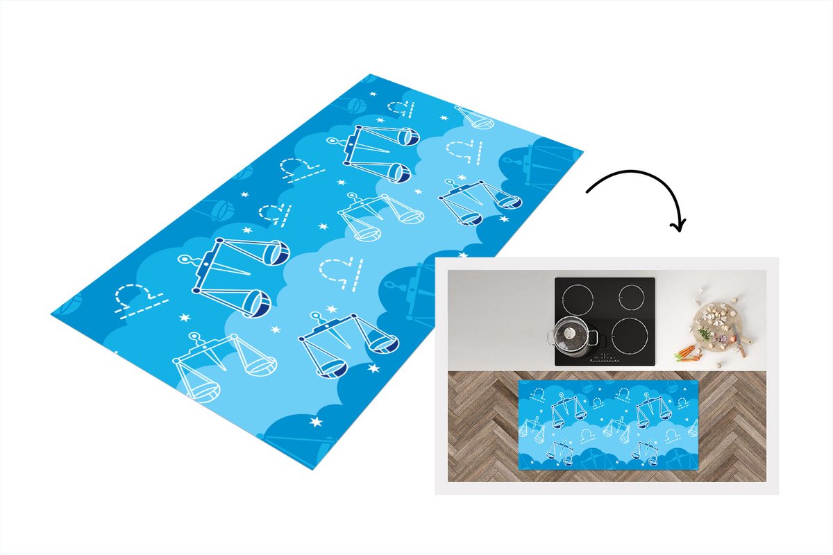 KitchenYeah Keukenloper - Loper keuken - Weegschaal - Patroon - Zodiac - Keukenloper vinyl multicolor, foto 6