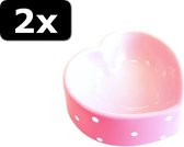 2x VOERBAK POLKA HEART ROZE