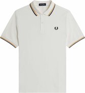 Fred Perry M3600 polo twin tipped shirt - heren polo - Snow White / Gold / Navy - Maat: M