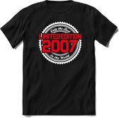 2007 Limited Edition | Feest Kado T-Shirt Heren - Dames | Wit - Rood | Perfect Verjaardag Cadeau Shirt | Grappige Spreuken - Zinnen - Teksten | Maat 3XL