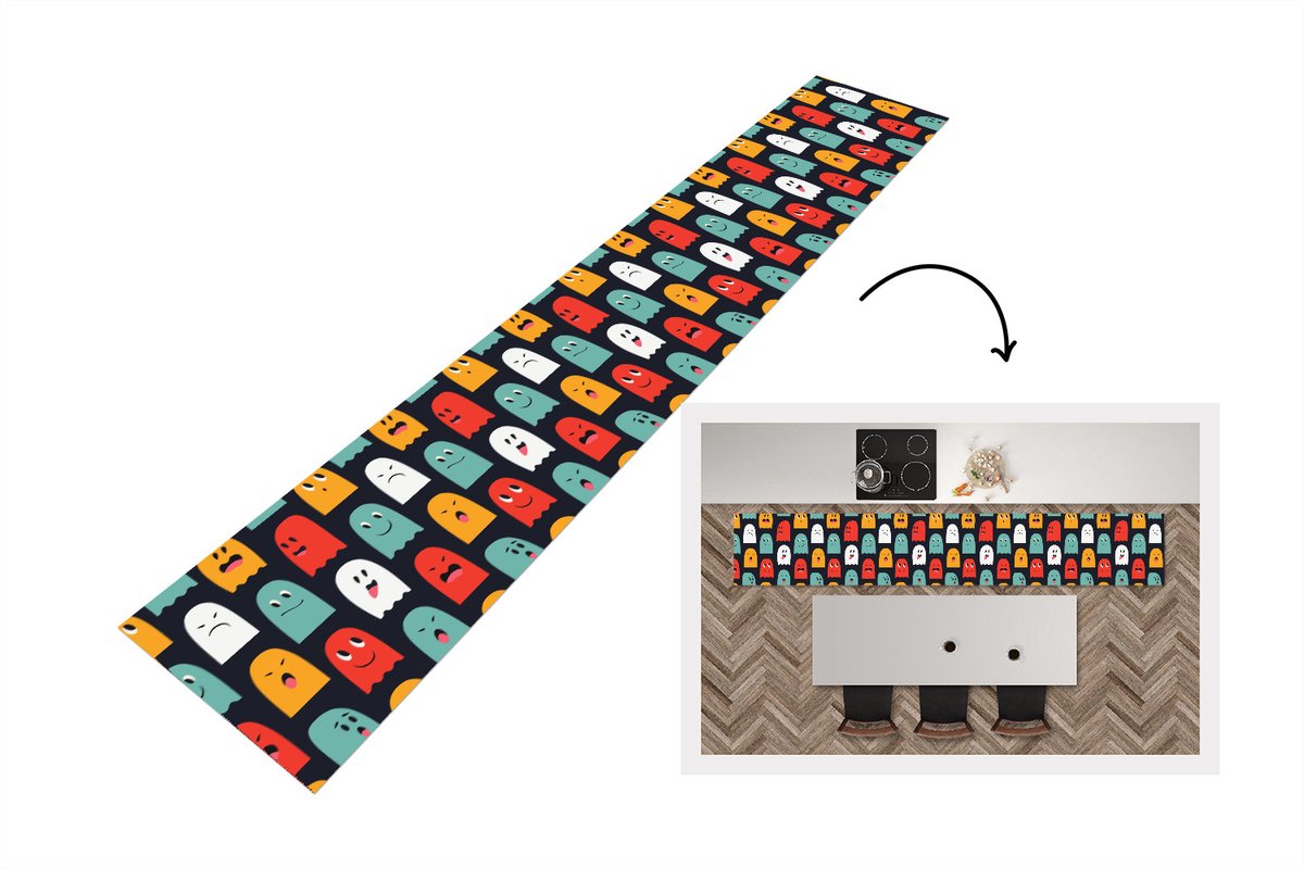 Keukenloper - Loper keuken - Patroon - Pacman - Games - Spook - 300x50 cm - Keukenloper vi