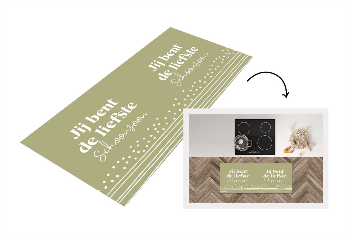 KitchenYeah Keukenloper - Loper keuken - Zoon - Quotes - Familie - 120x50 cm - Keukenloper vinyl Multicolor