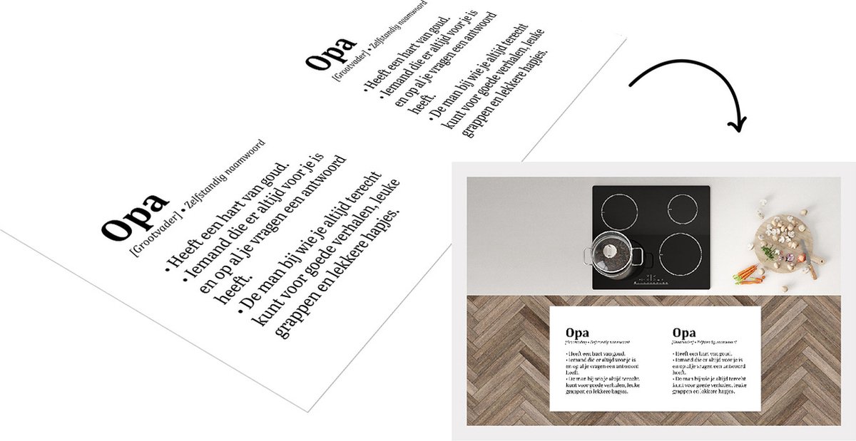 KitchenYeah Keukenloper - Loper keuken - Quotes - Spreuken - 'Opa' - 120x60 cm - Keukenloper vinyl Multicolor