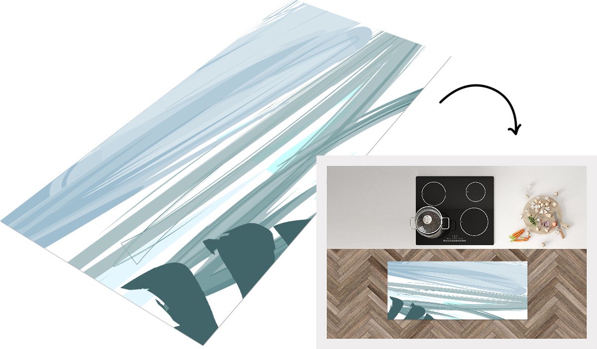KitchenYeah Keukenloper - Loper keuken - Zomer - Verf - Groen - 120x50 cm - Keukenloper vinyl Multicolor