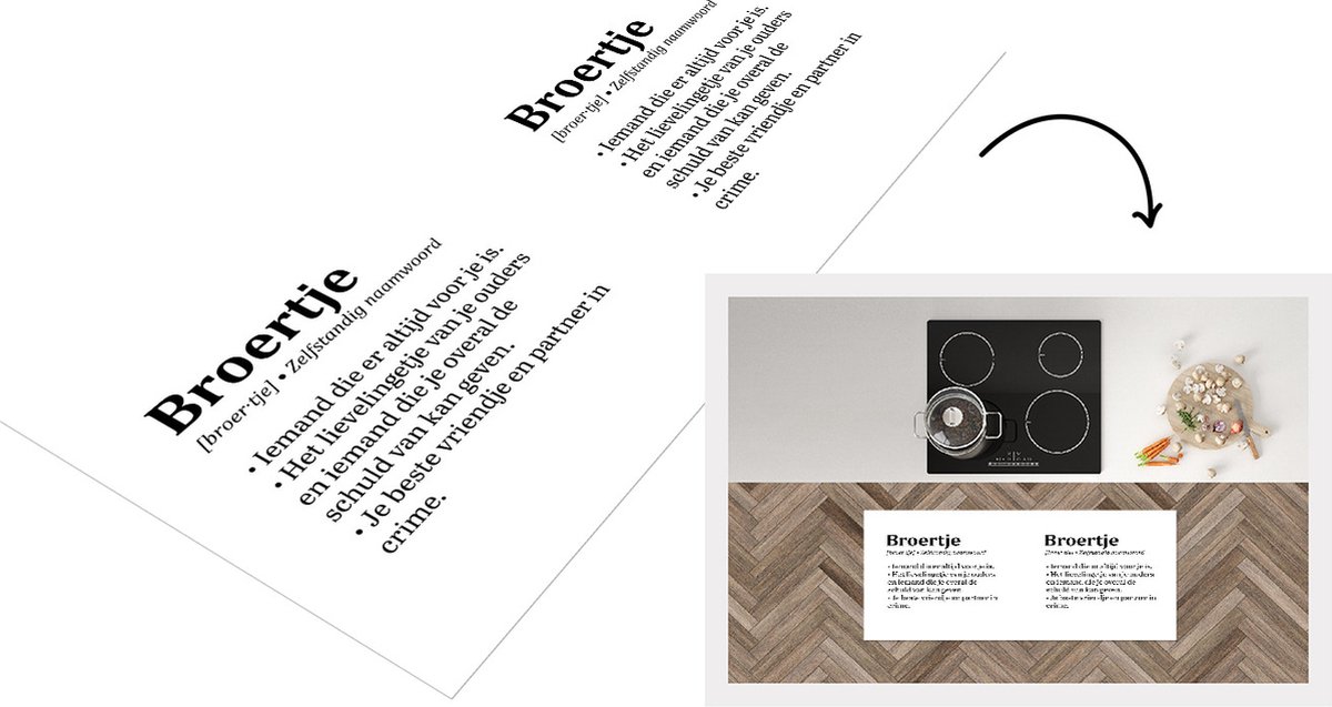KitchenYeah Keukenloper - Loper keuken - Broertje - Quotes - Broertje definitie - Woordenboek - Spreuken - 120x50 cm - Keukenloper vinyl Multicolor