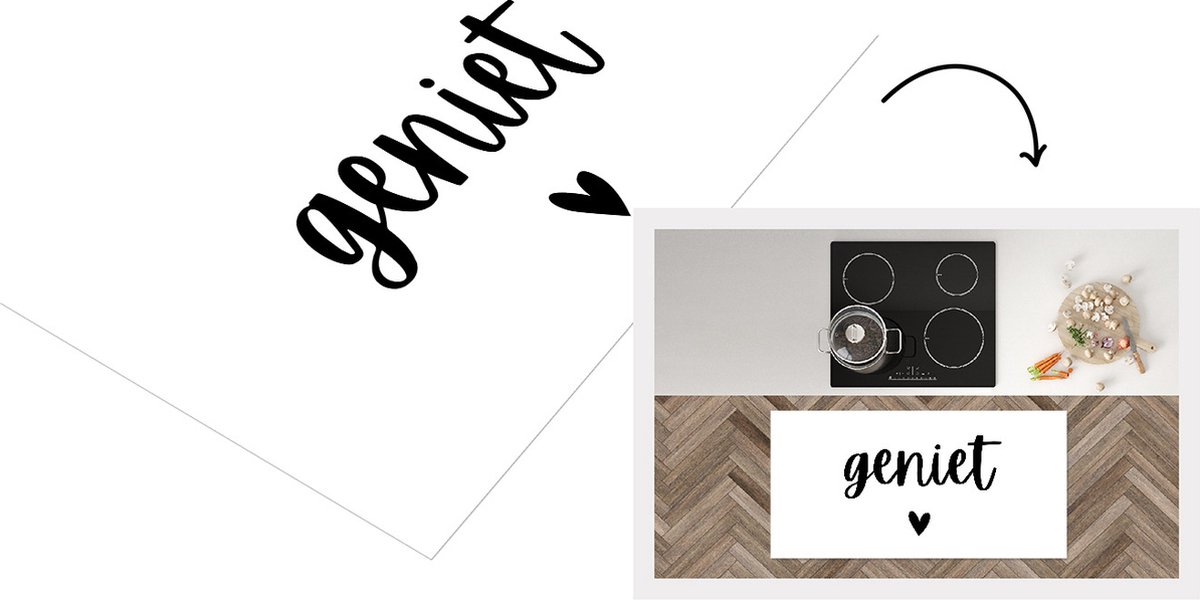 KitchenYeah Keukenloper - Loper keuken - Spreuken - Geniet - Quotes - 120x60 cm - Keukenloper vinyl Multicolor
