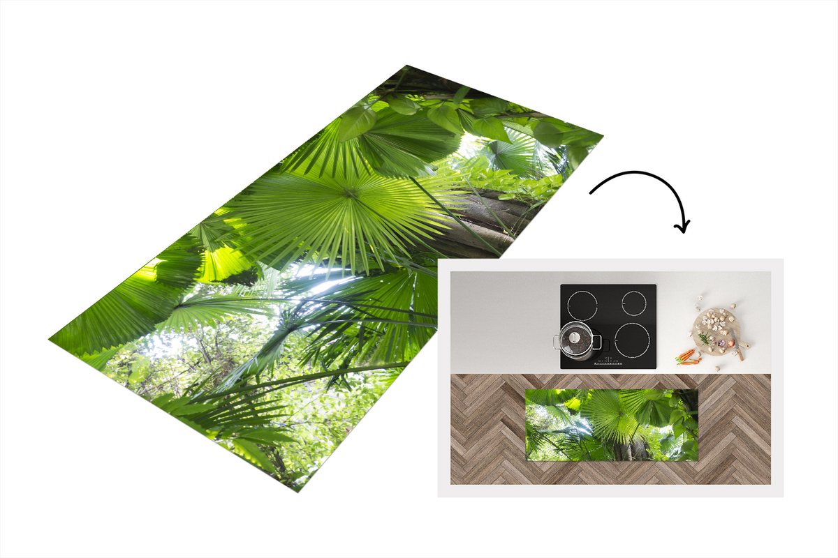 KitchenYeah Keukenloper - Loper keuken - Tropisch regenwoud - 120x50 cm - Keukenloper vinyl Multicolor