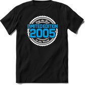 2005 Limited Edition | Feest Kado T-Shirt Heren - Dames | Wit - Blauw | Perfect Verjaardag Cadeau Shirt | Grappige Spreuken - Zinnen - Teksten | Maat M