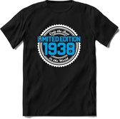 1938 Limited Edition | Feest Kado T-Shirt Heren - Dames | Wit - Blauw | Perfect Verjaardag Cadeau Shirt | Grappige Spreuken - Zinnen - Teksten | Maat 3XL