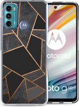 iMoshion Design voor de Motorola Moto G60 hoesje - Grafisch Koper - Zwart / Goud