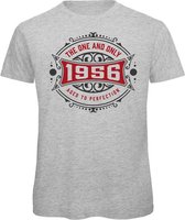 1956 The One And Only | Feest Kado T-Shirt Heren - Dames | Antraciet - Donker Rood | Perfect Verjaardag Cadeau Shirt | Grappige Spreuken - Zinnen - Teksten | Maat M