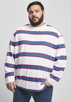 Urban Classics Longsleeve shirt -XL- Light Stripe Oversized Wit/Blauw