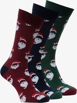 3 paar heren kerstsokken - Rood - Maat 43/46