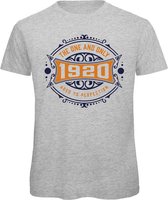 1920 The One And Only | Feest Kado T-Shirt Heren - Dames | Donker Blauw - Goud | Perfect Verjaardag Cadeau Shirt | Grappige Spreuken - Zinnen - Teksten | Maat 3XL