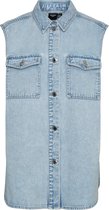 Vero Moda VMPHILINA OVERSIZE DENIM VEST Dames Gilet Light blue denim - Maat XS