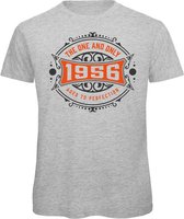 1956 The One And Only | Feest Kado T-Shirt Heren - Dames | Antraciet - Oranje | Perfect Verjaardag Cadeau Shirt | Grappige Spreuken - Zinnen - Teksten | Maat S
