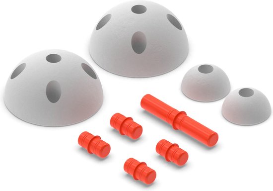 Modu Half Ball Kit- Zachte blokken- 9 onderdelen - Speelgoed 1 jaar - Rood