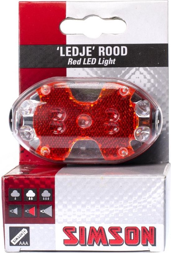 Simson Achterlicht fiets - 5 LED's - Eenvoudige montage - Inclusief batterijen — afbeelding 5