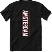 Amsterdam T-Shirt | Souvenirs Holland Kleding | Dames / Heren / Unisex Koningsdag shirt | Grappig Nederland Fiets Land Cadeau | - Zwart - S