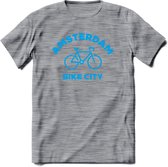 Amsterdam Bike City T-Shirt | Souvenirs Holland Kleding | Dames / Heren / Unisex Koningsdag shirt | Grappig Nederland Fiets Land Cadeau | - Donker Grijs - Gemaleerd - XXL
