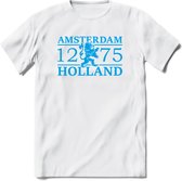 Amsterdam T-Shirt | Souvenirs Holland Kleding | Dames / Heren / Unisex Koningsdag shirt | Grappig Nederland Fiets Land Cadeau | - Wit - XL