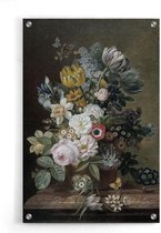 Walljar - Eelkema - Witte Bloemen - Muurdecoratie - Plexiglas schilderij