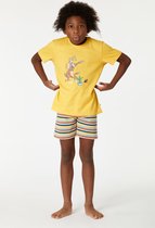 Woody pyjama jongens/heren - geel - mandrill aap - 221-1-PSS-S/614 - maat 128