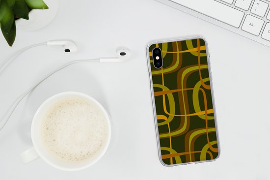 Telefoonhoesje Geschikt voor iPhone X hoesje - Jaren 70 - Retro - Groen - Siliconen Telefoonhoesje Telefoonhoesje