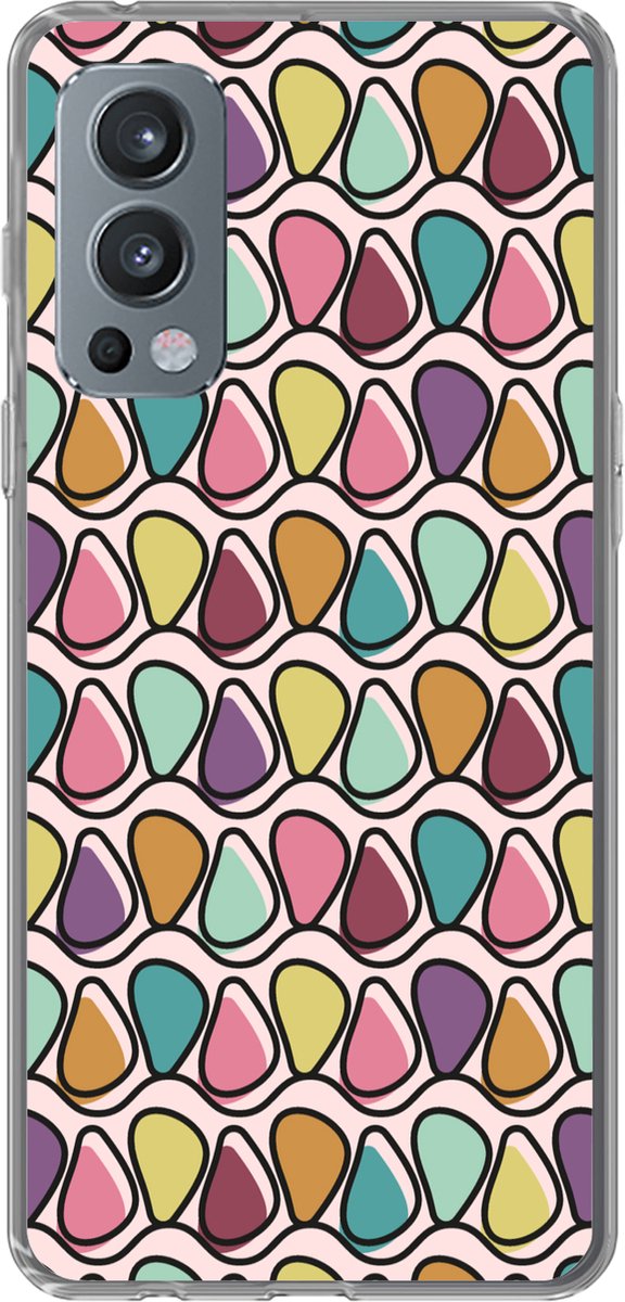 Telefoonhoesje Geschikt voor OnePlus Nord 2 5G hoesje - Patroon - Ovaal - Pastel - Siliconen Telefoonhoesje Telefoonhoesje
