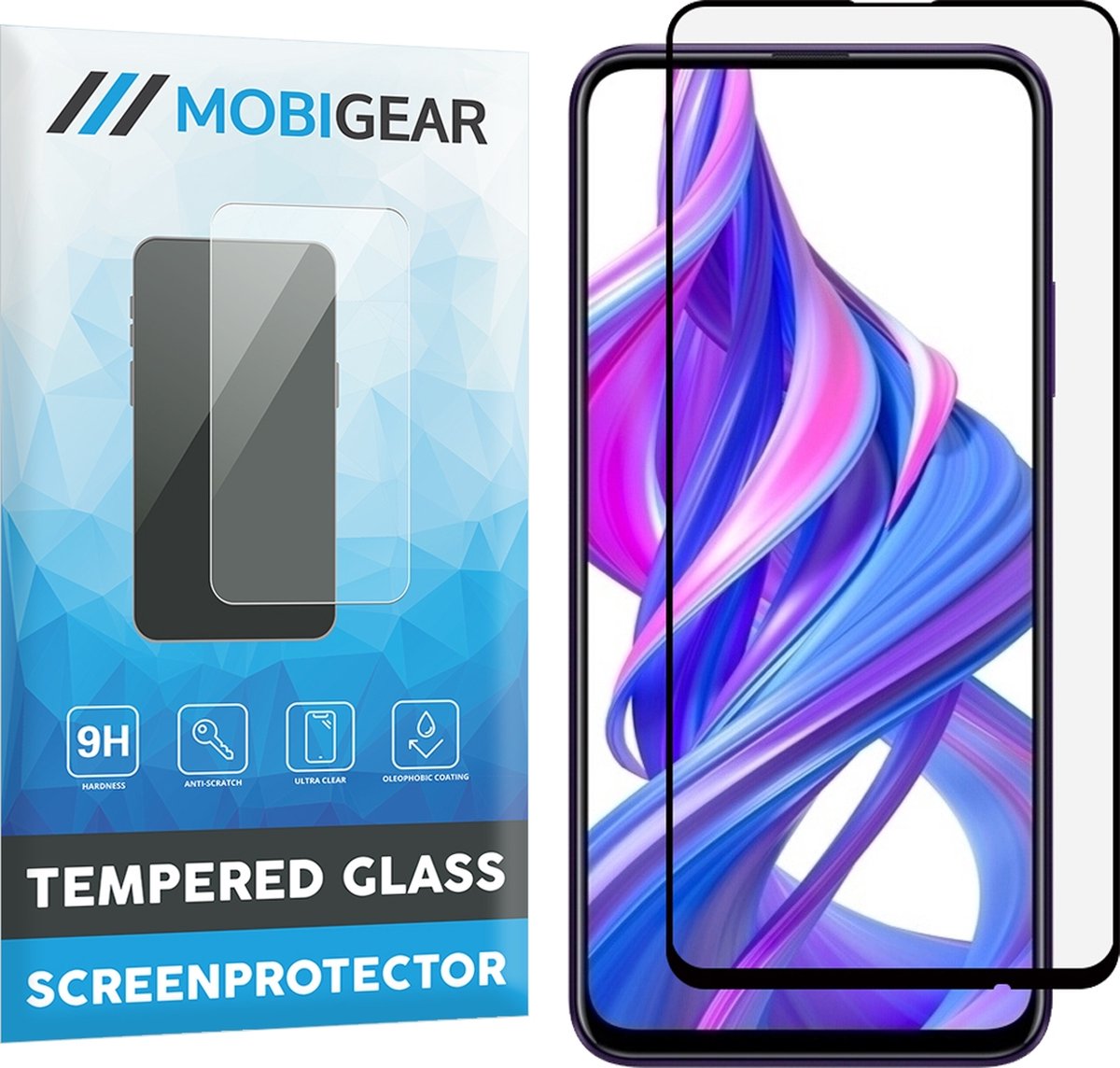 Mobigear Screenprotector geschikt voor HONOR 9X Pro Glazen | Mobigear Premium Screenprotector - Case Friendly - Zwart