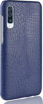 Mobigear Hoesje geschikt voor Samsung Galaxy A70 Telefoonhoesje Hardcase | Mobigear Croco Backcover | Galaxy A70 Case | Back Cover - Blauw