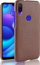 Mobigear Hoesje geschikt voor Xiaomi Redmi 7 Telefoonhoesje Hardcase | Mobigear Croco Backcover | Redmi 7 Case | Back Cover - Bruin