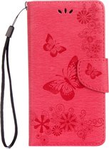 Mobigear Telefoonhoesje geschikt voor Motorola Moto G5 Plus Hoesje | Mobigear Butterfly Bookcase Portemonnee | Pasjeshouder voor 2 Pasjes | Telefoonhoesje voor Pinpas / OV Kaart / Rijbewijs - Rood