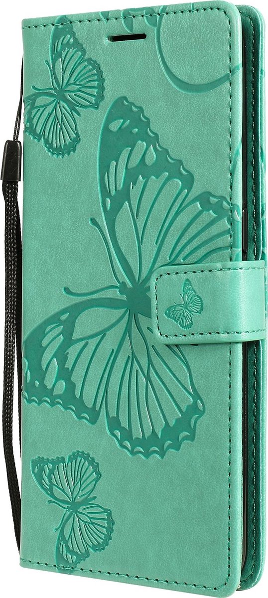 Mobigear Telefoonhoesje geschikt voor OPPO A53 Hoesje | Mobigear Butterfly Bookcase Portemonnee | Pasjeshouder voor 2 Pasjes | Telefoonhoesje voor Pinpas / OV Kaart / Rijbewijs - Turquoise