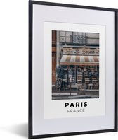Fotolijst incl. Poster - Parijs - Frankrijk - Café - 30x40 cm - Posterlijst