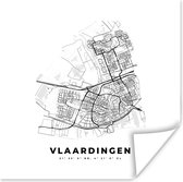 Poster Nederland – Vlaardingen – Stadskaart – Kaart – Zwart Wit – Plattegrond - 100x100 cm XXL