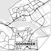 Poster Kaart - Nederland - Plattegrond - Stadskaart - Gooimeer - 75x75 cm