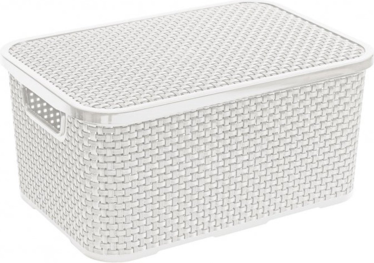 BranQ Rotan - Universele mand 10L - met deksel - Wit