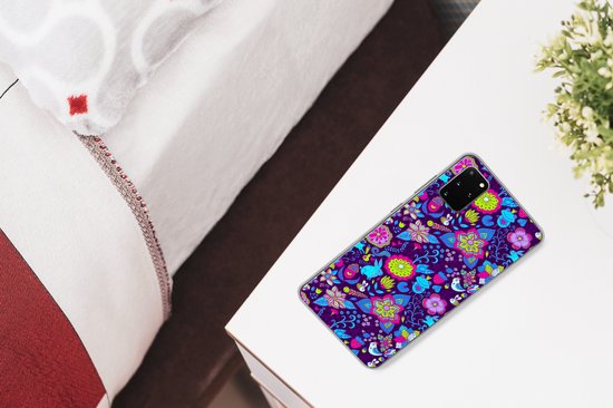 Coque Samsung Galaxy S20 Plus - Filles - Lapin - Rose - Motifs - Fille - Kids - Enfants - Coque de téléphone en Siliconen